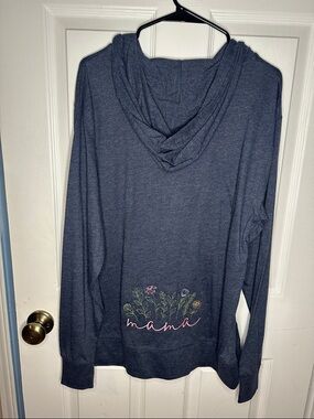 Mama Floral Hoodie - Dark Gray super lightweight